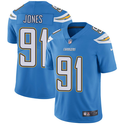 Nike Chargers #91 Justin Jones Electric Blue Alternate Men's Stitched NFL Vapor Untouchable Limited Jersey